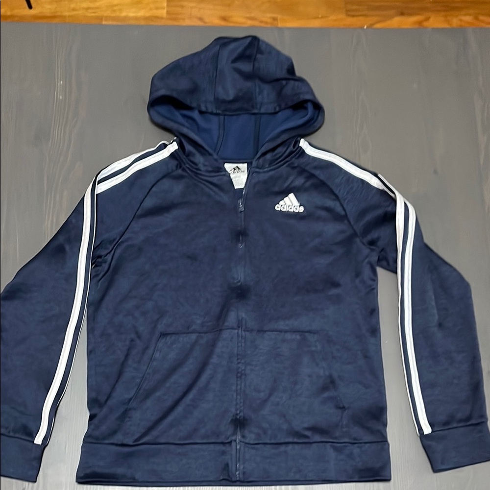 Adidas Blue Sweatshirt with Classic Stripes